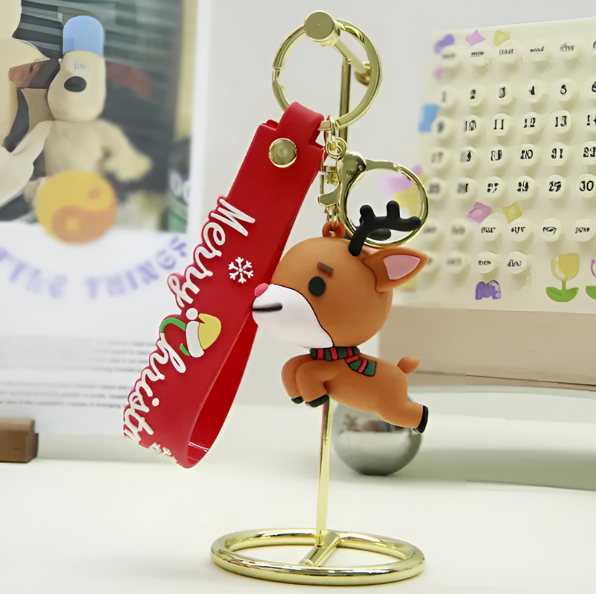 3D christmas Keychains, (pack of 4)