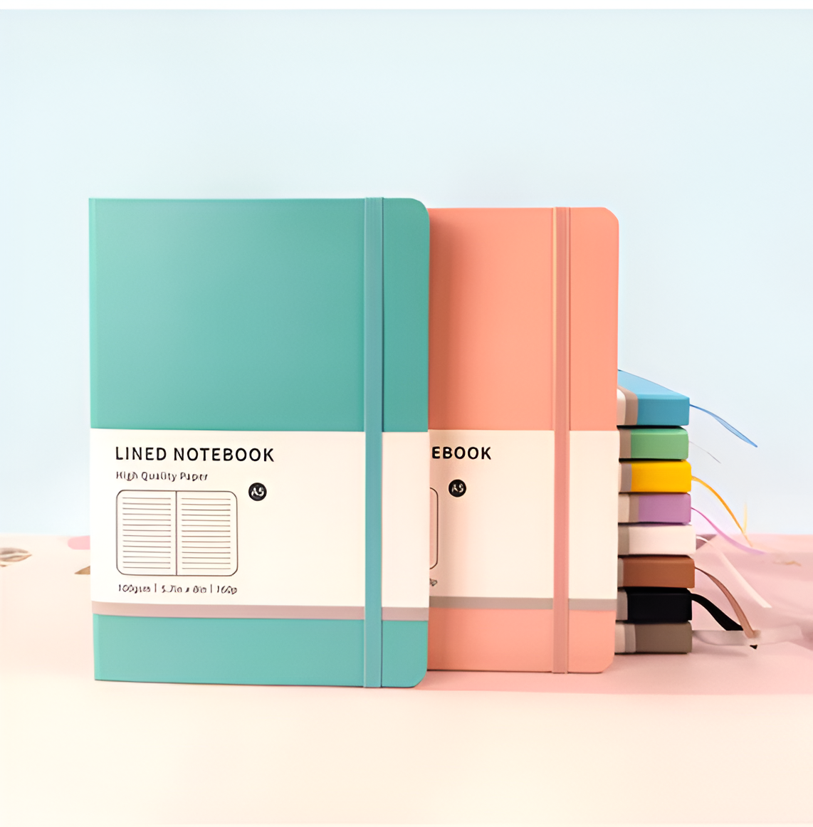 Premium pastel Notebooks A5 with elastic band