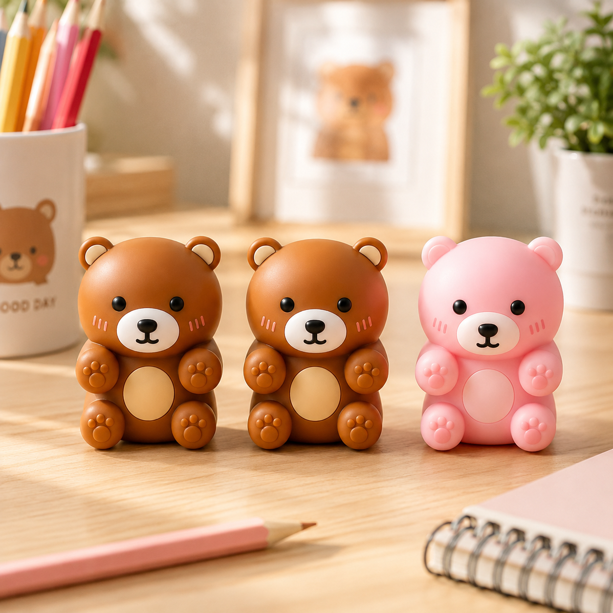 Cute 3D Cartoon Sharpeners for Kids – Pack of 3 Designs | Fun Pencil Sharpener for School & Stationery Lovers (Assorted Colours)