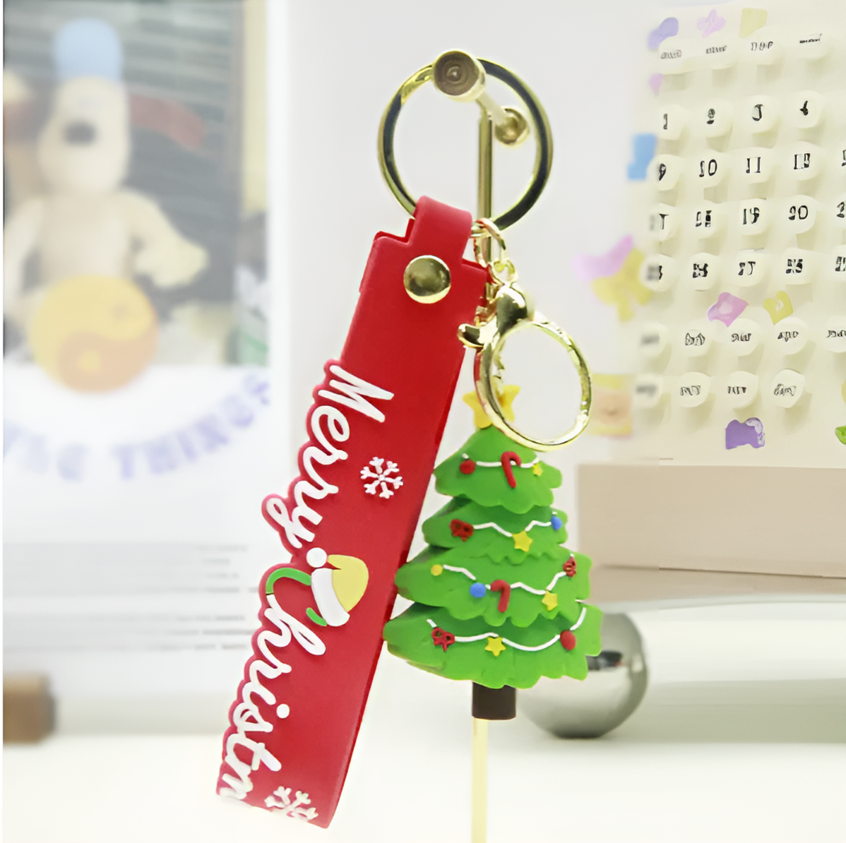 3D christmas Keychains, (pack of 4)