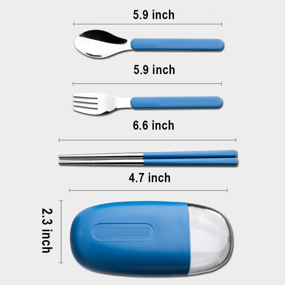 Portable Travel Cutlery Set with Case – 4-Piece