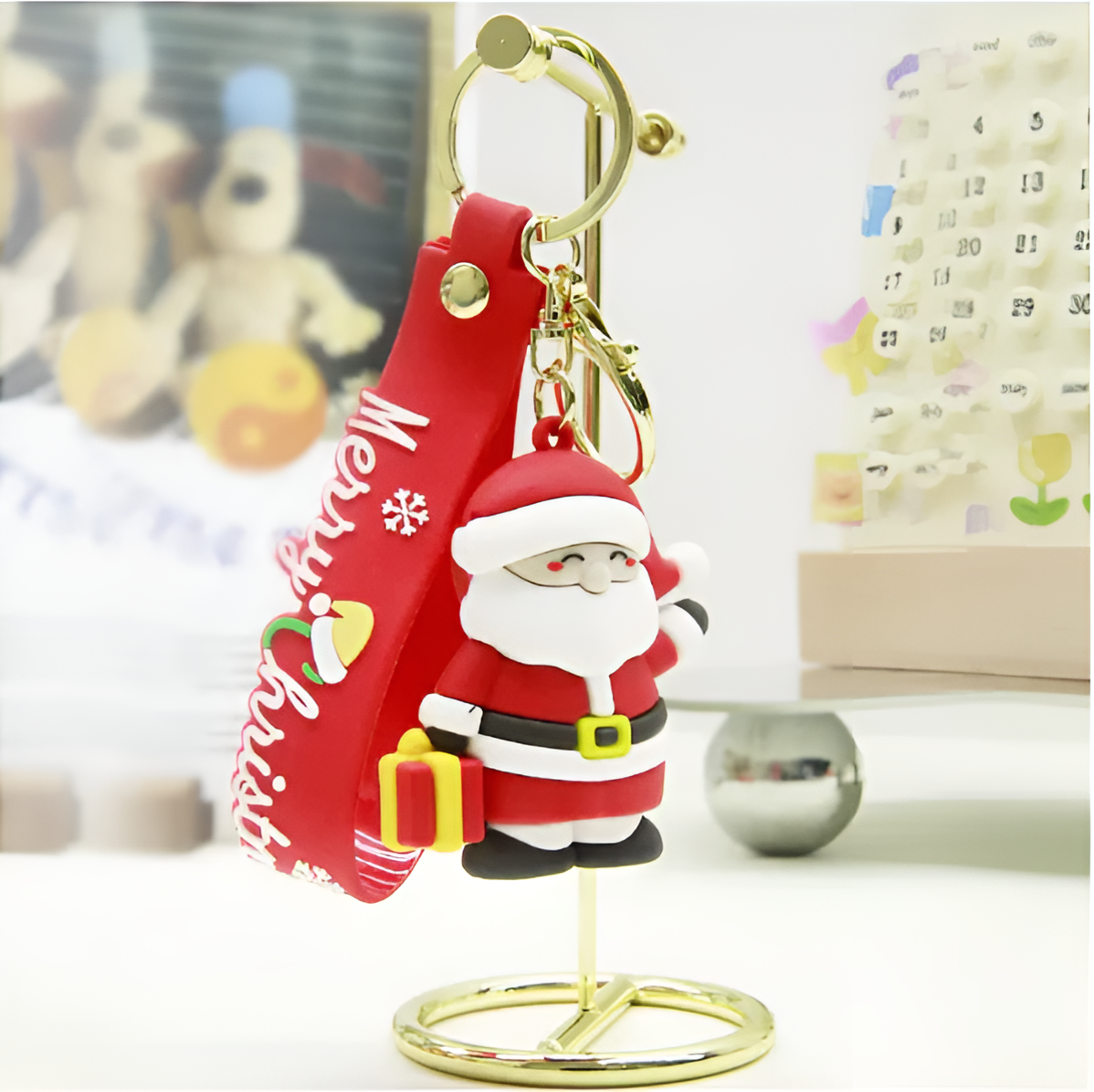3D christmas Keychains, (pack of 4)