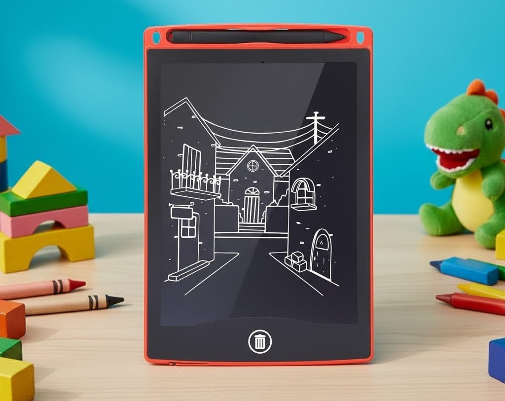 LCD Writing Tablet 8.5" inch with Stylus Pen and Rainbow Display Screen, for Learning, Drawing, Playing, and doodling Fun for Kids Pack of -2 (Assorted Colour)
