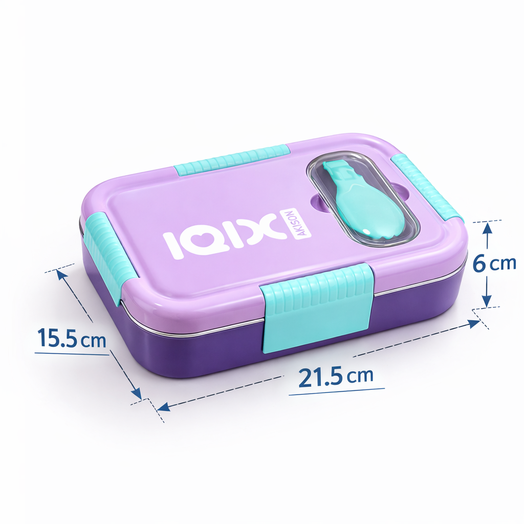 Leakproof Stainless Steel Bento Lunch Box with Built-in Cutlery | Insulated 3-Compartment Meal Box for Kids & Adults