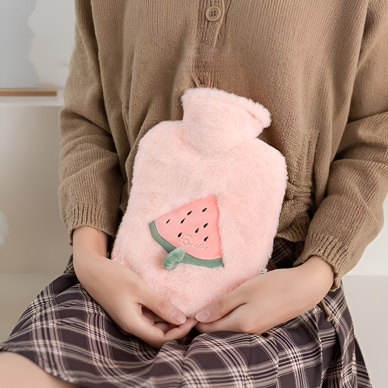 Fluffy hot water bottle