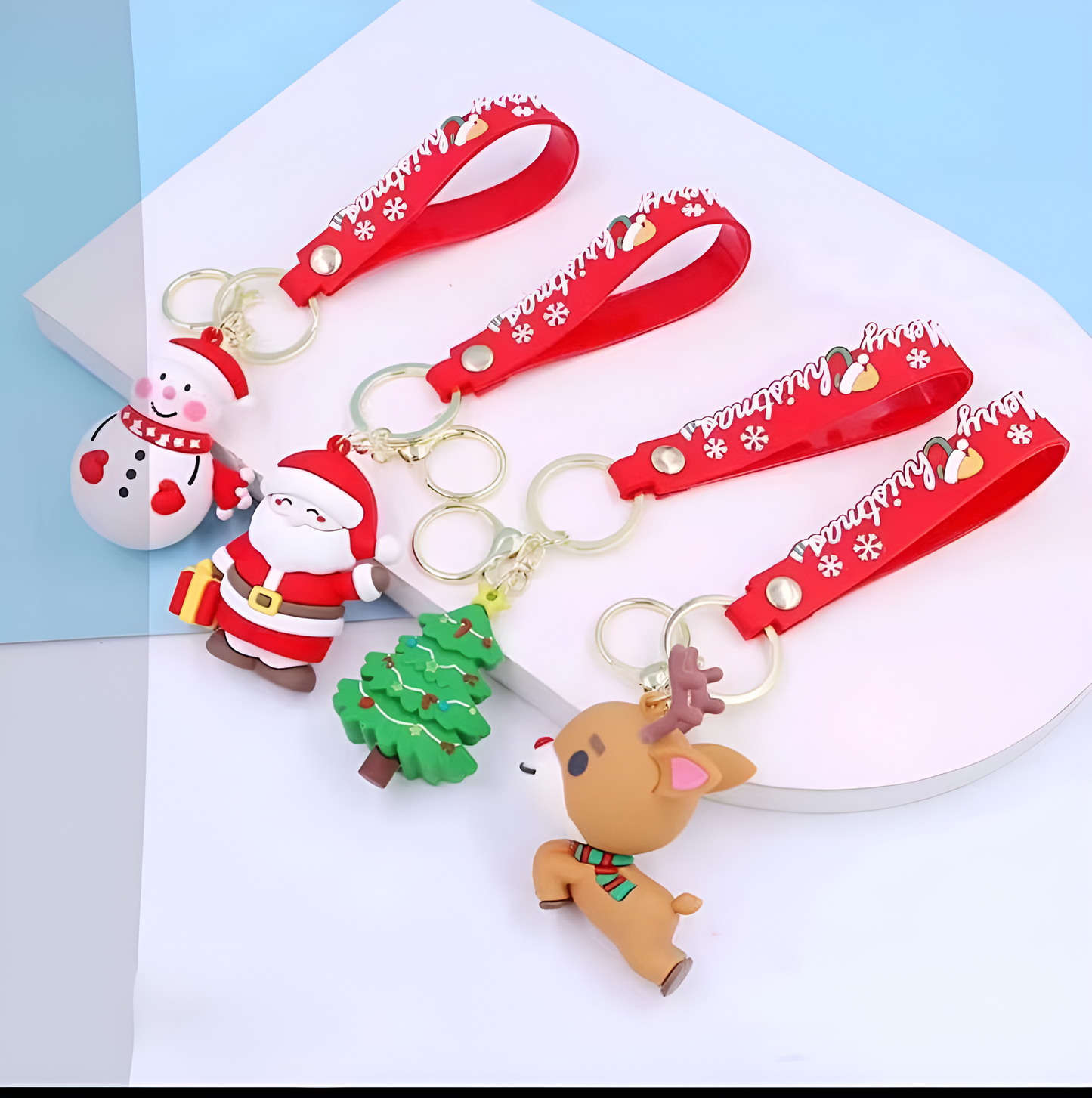 3D christmas Keychains, (pack of 4)