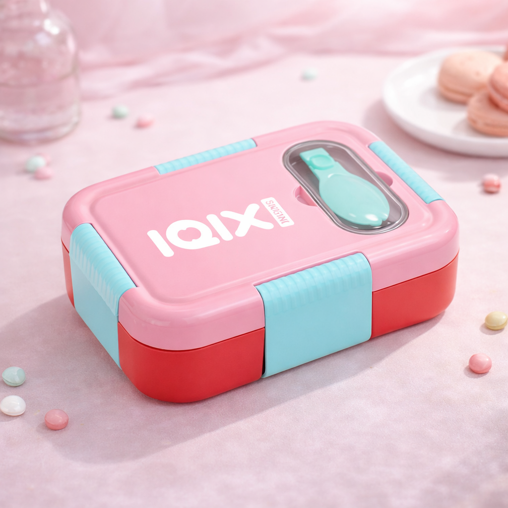 Leakproof Stainless Steel Bento Lunch Box with Built-in Cutlery | Insulated 3-Compartment Meal Box for Kids & Adults