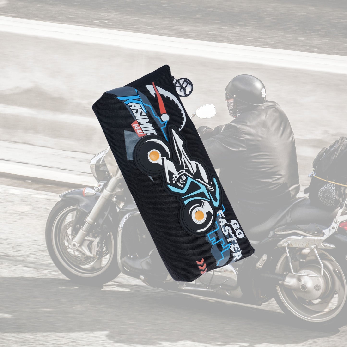 Motorcycle Design Pencil Case/pouch, with Zipper Closure