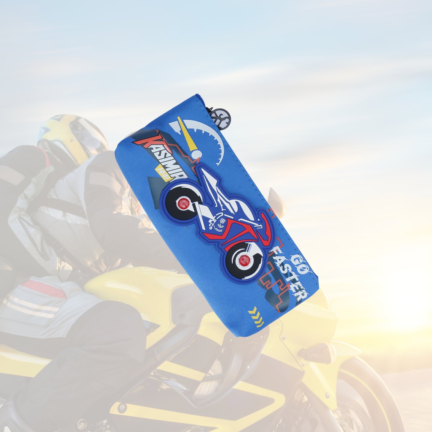 Motorcycle Design Pencil Case/pouch, with Zipper Closure