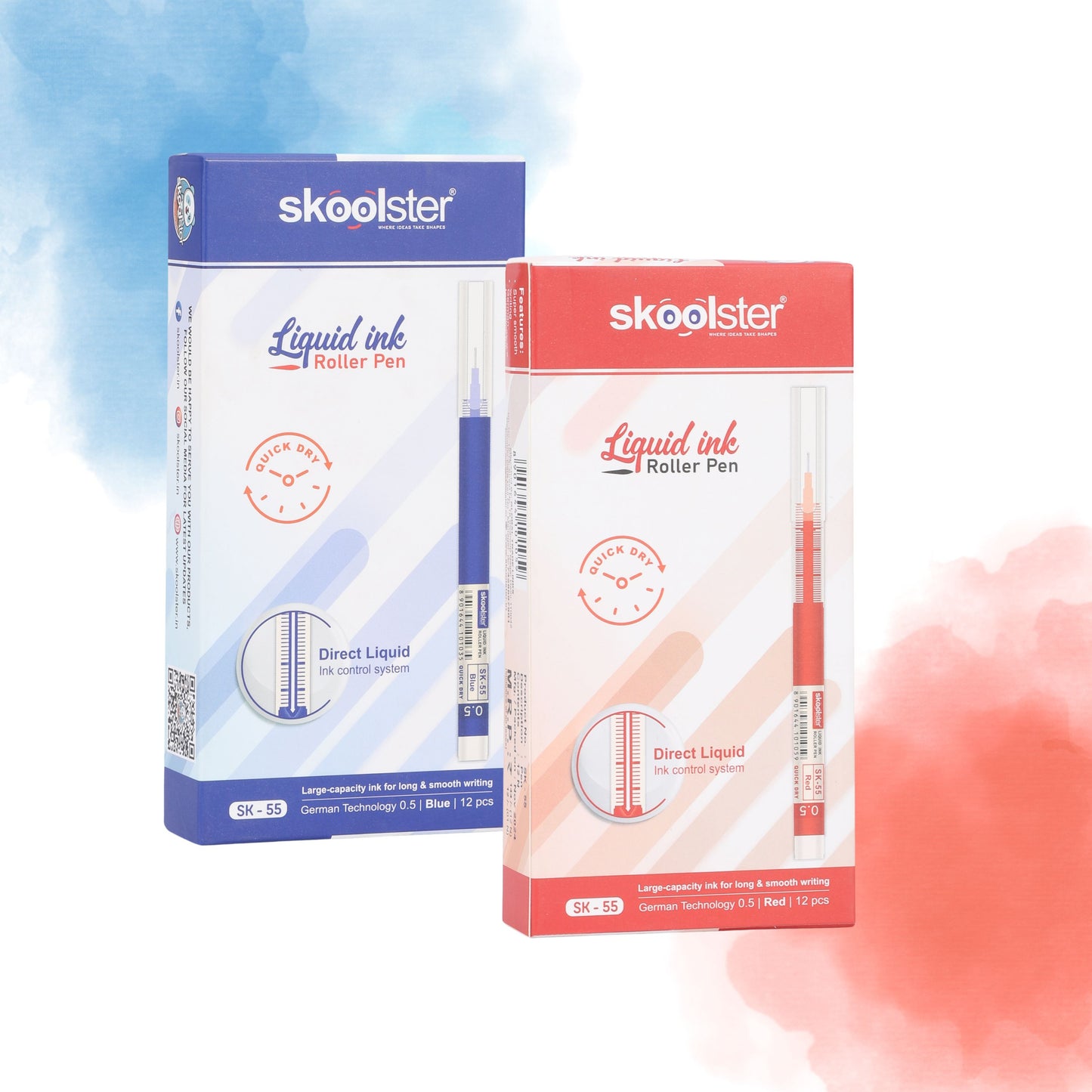 Liquid Ink Roller Pen 0.5mm, Pack of 24, Smooth Quick-Dry Writing Pens for Office, School, Professionals & Exams