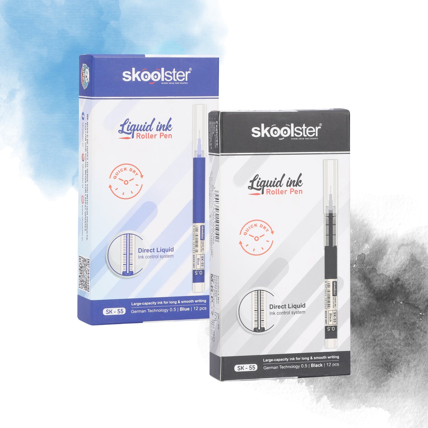 Liquid Ink Roller Pen 0.5mm, Pack of 24, Smooth Quick-Dry Writing Pens for Office, School, Professionals & Exams