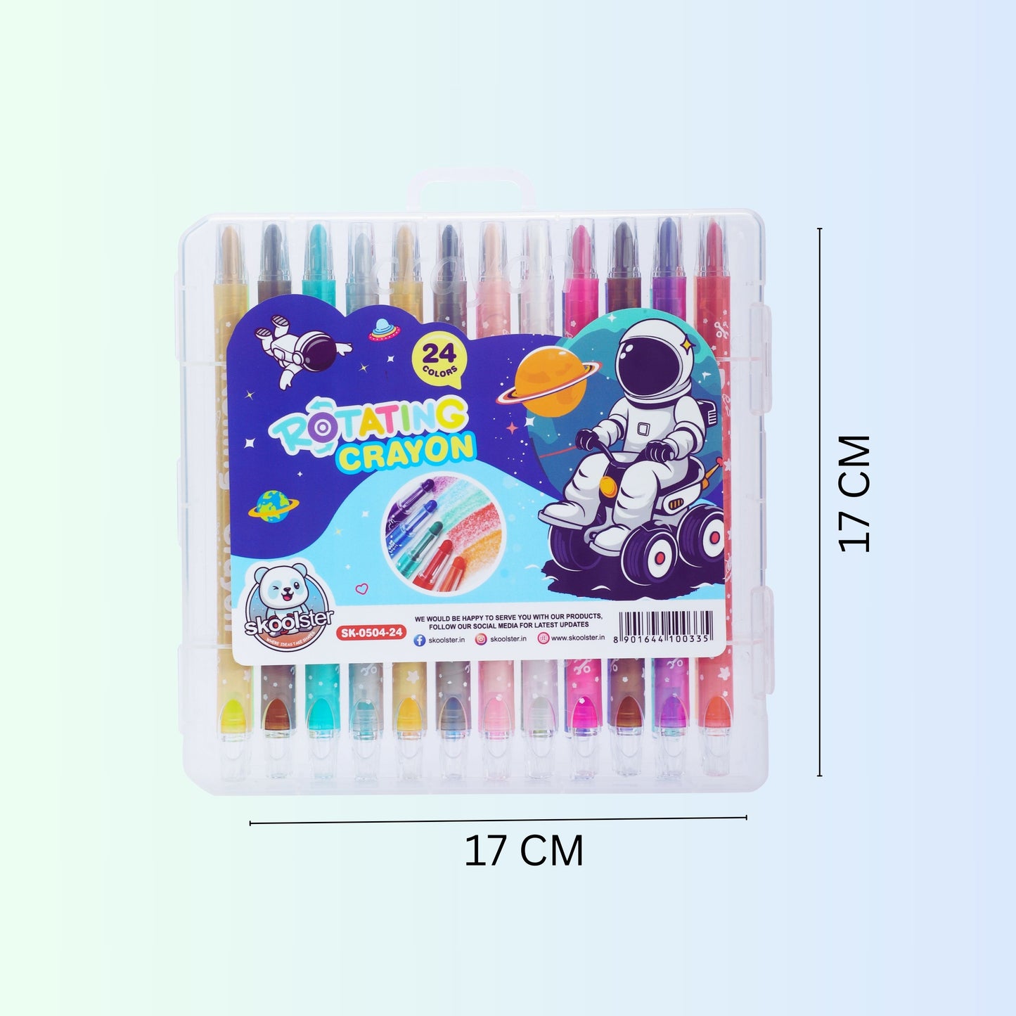 Twist crayons 24 shades with premium hard box