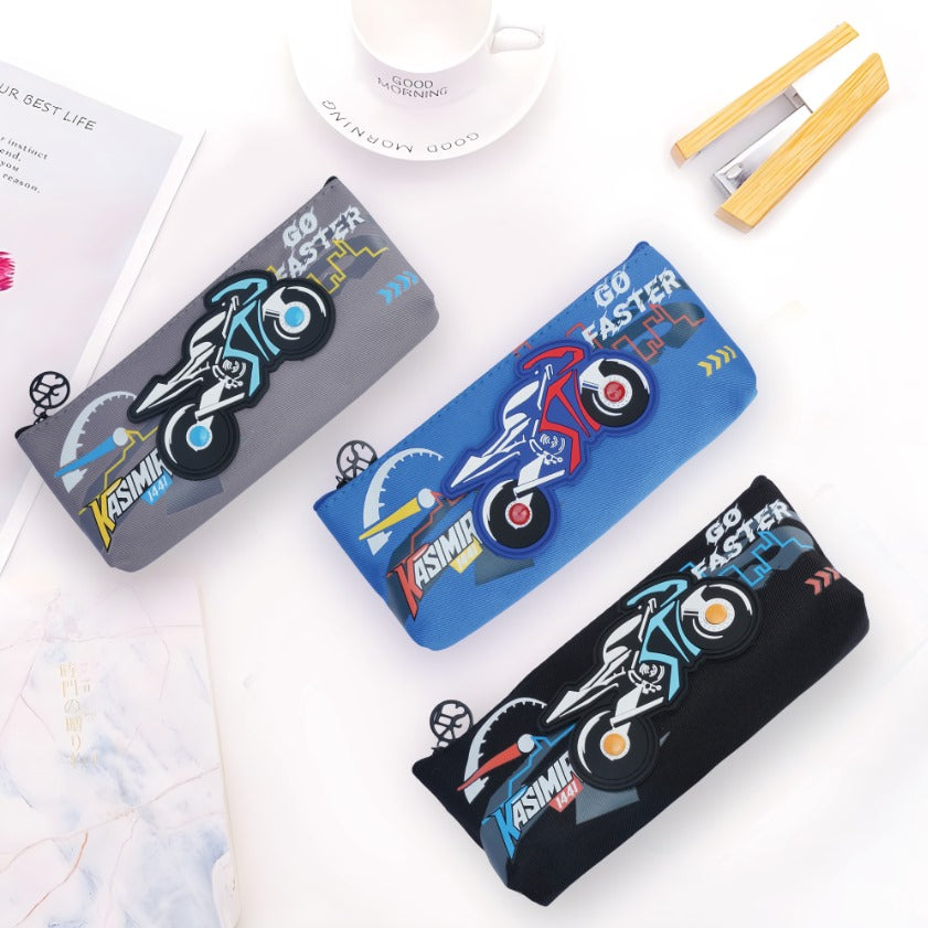Motorcycle Design Pencil Case/pouch, with Zipper Closure
