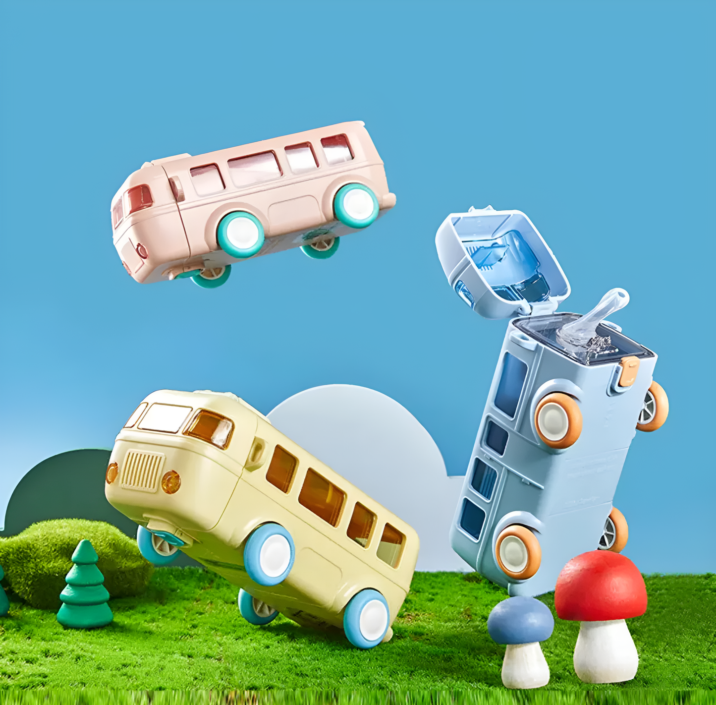 Bus Shaped kids water Bottle, 500 ML, Leak Proof, BPA Free