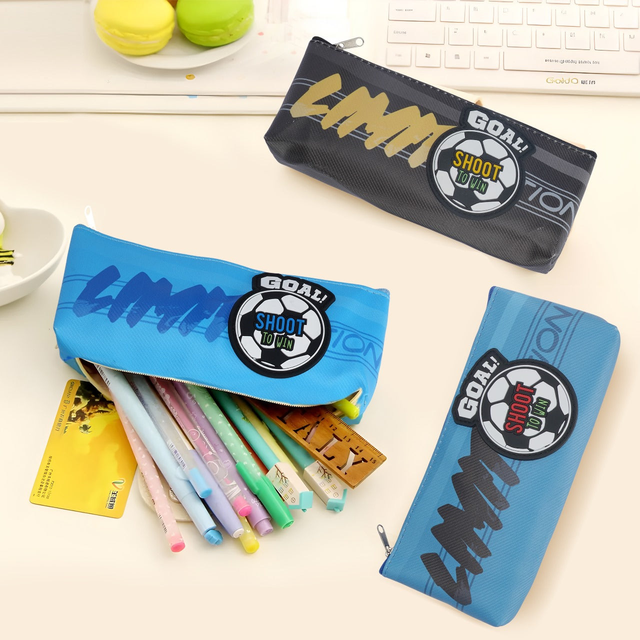 Football Pencil Case/Pouch, with Zipper closure