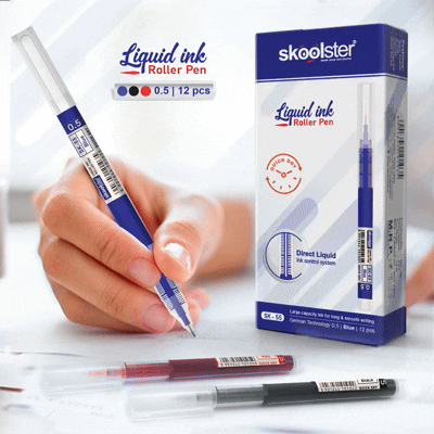 Liquid Ink Roller Pen 0.5mm, Pack of 24, Smooth Quick-Dry Writing Pens for Office, School, Professionals & Exams