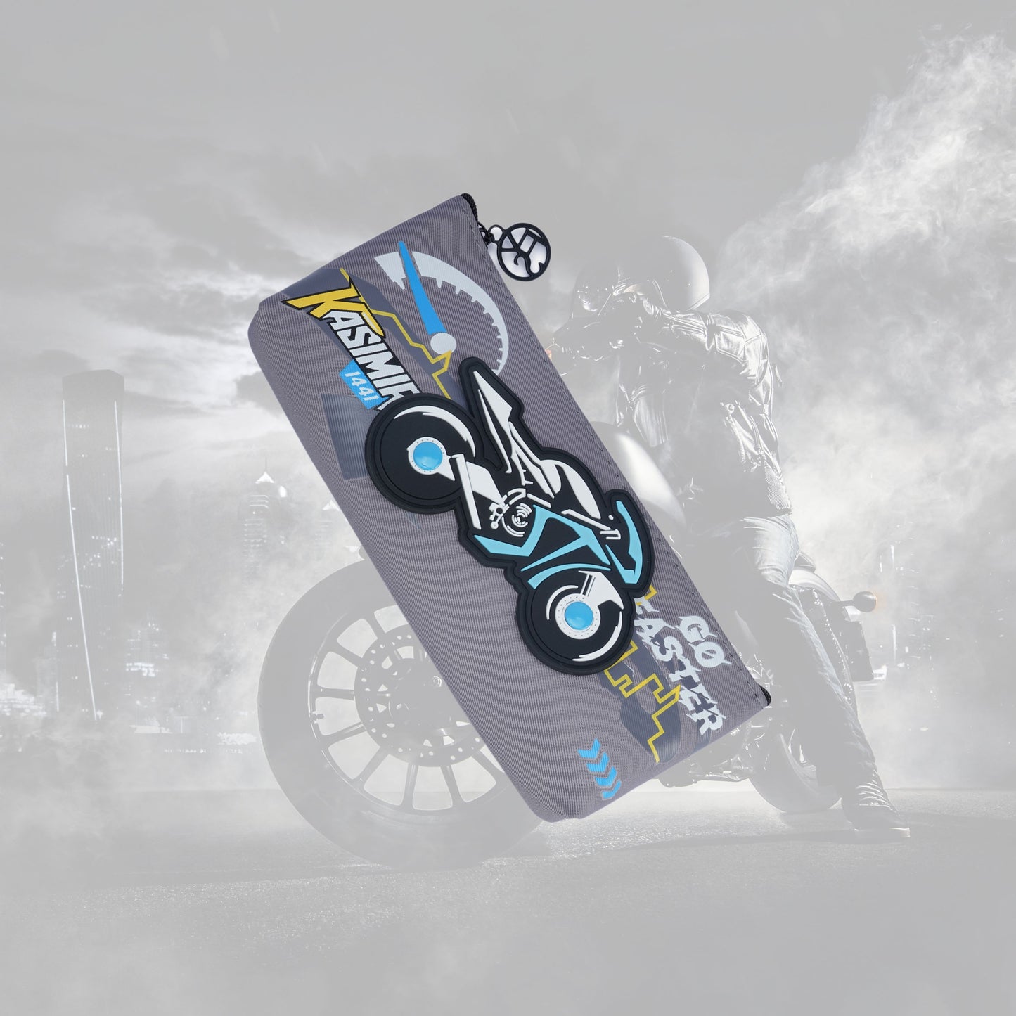 Motorcycle Design Pencil Case/pouch, with Zipper Closure