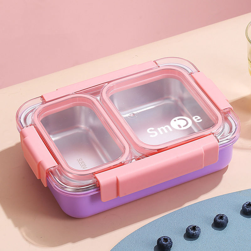 Skoolster 750ML Stainless Steel Lunch Box – Leakproof 2-Compartment Bento Box