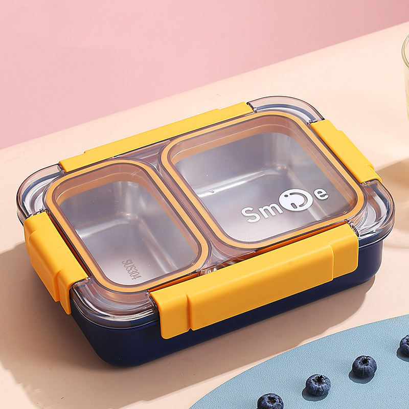 Skoolster 750ML Stainless Steel Lunch Box – Leakproof 2-Compartment Bento Box