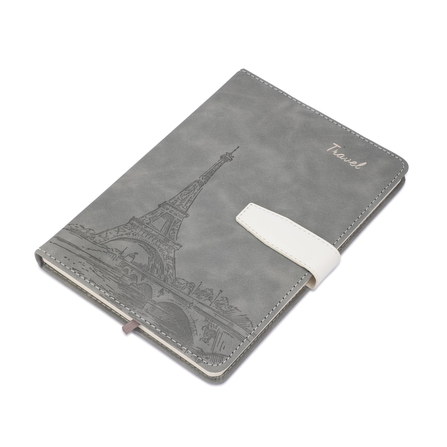Premium Buckle Notebook A5 with Eiffel Tower cover