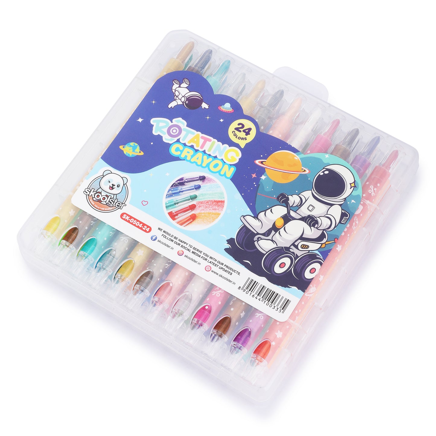 Twist crayons 24 shades with premium hard box