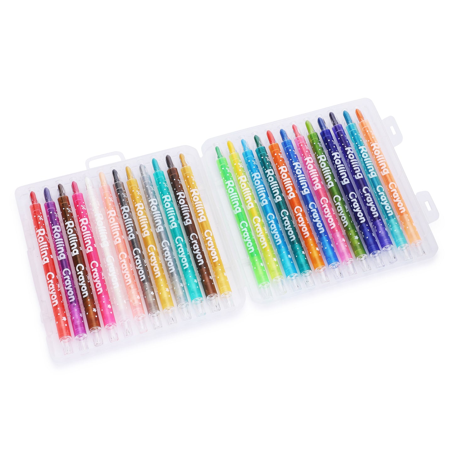 Twist crayons 24 shades with premium hard box