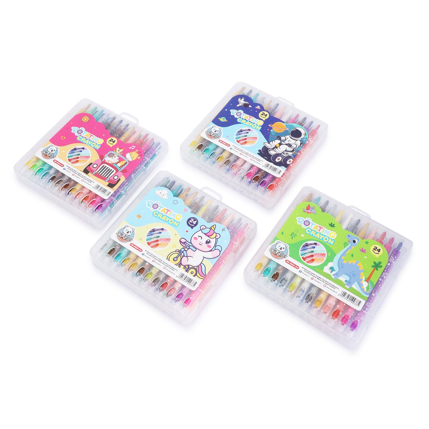 Twist crayons 24 shades with premium hard box