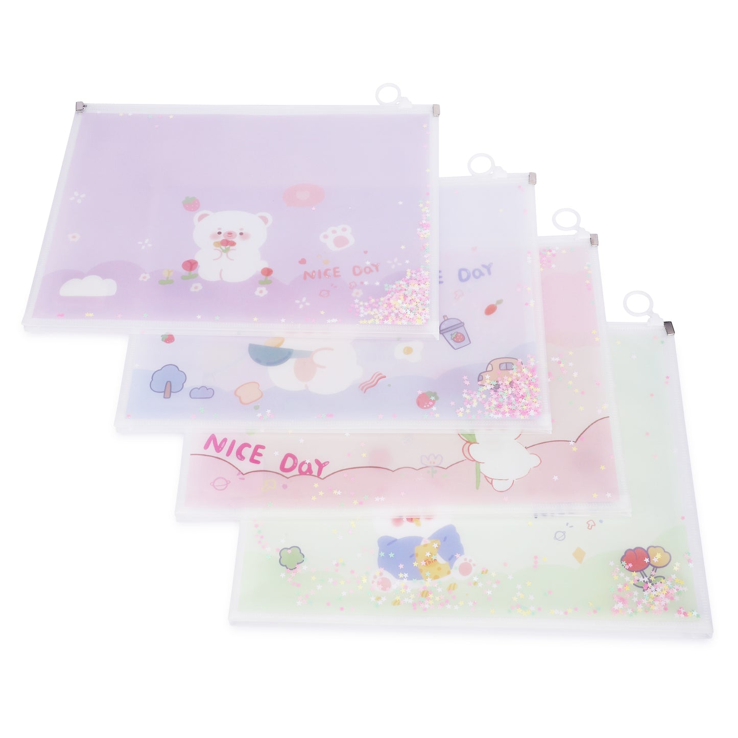 Documents folder with zip closure | A4 size ( Pack of 4 )