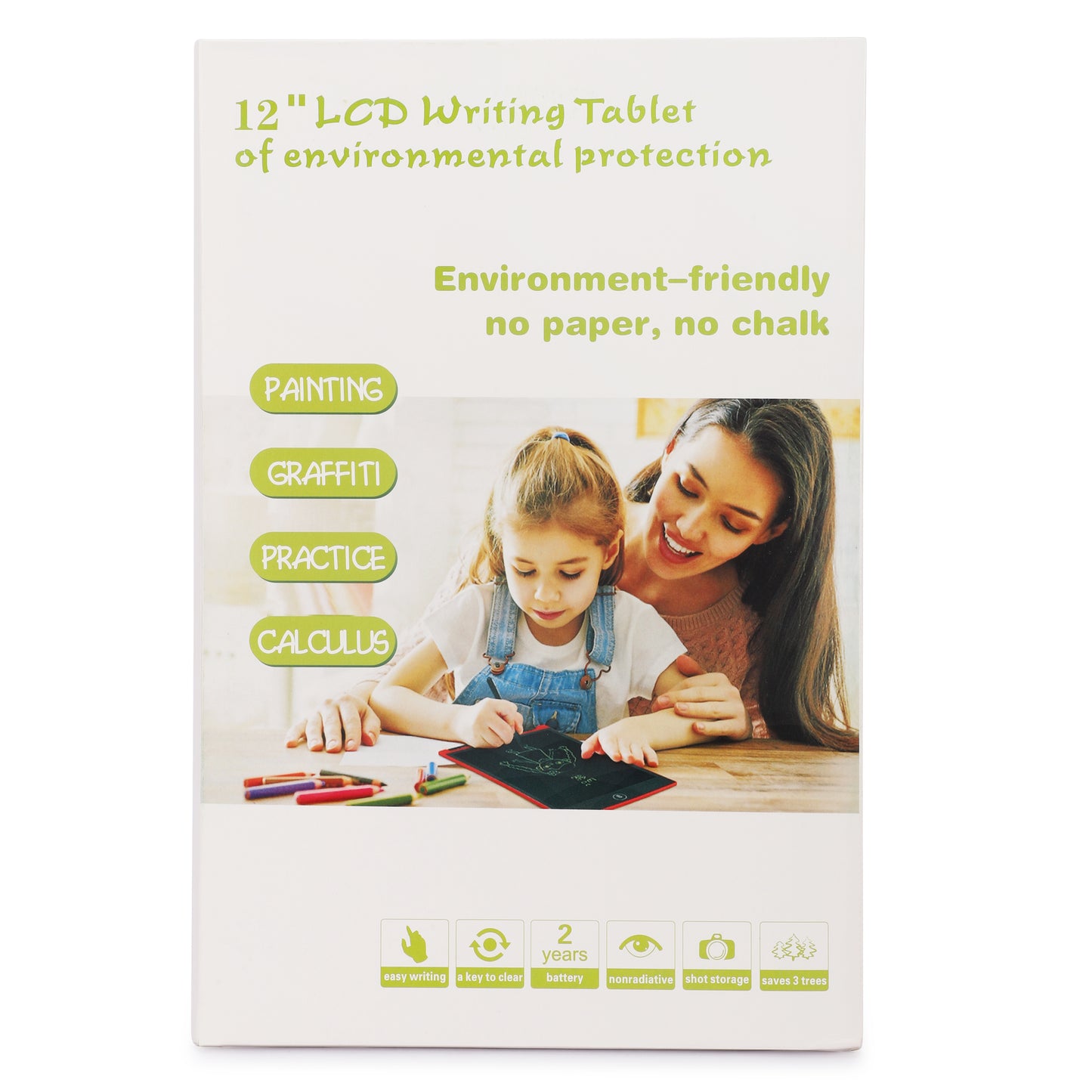 LCD writing tablet 12" inch with stylus pen and rainbow display screen