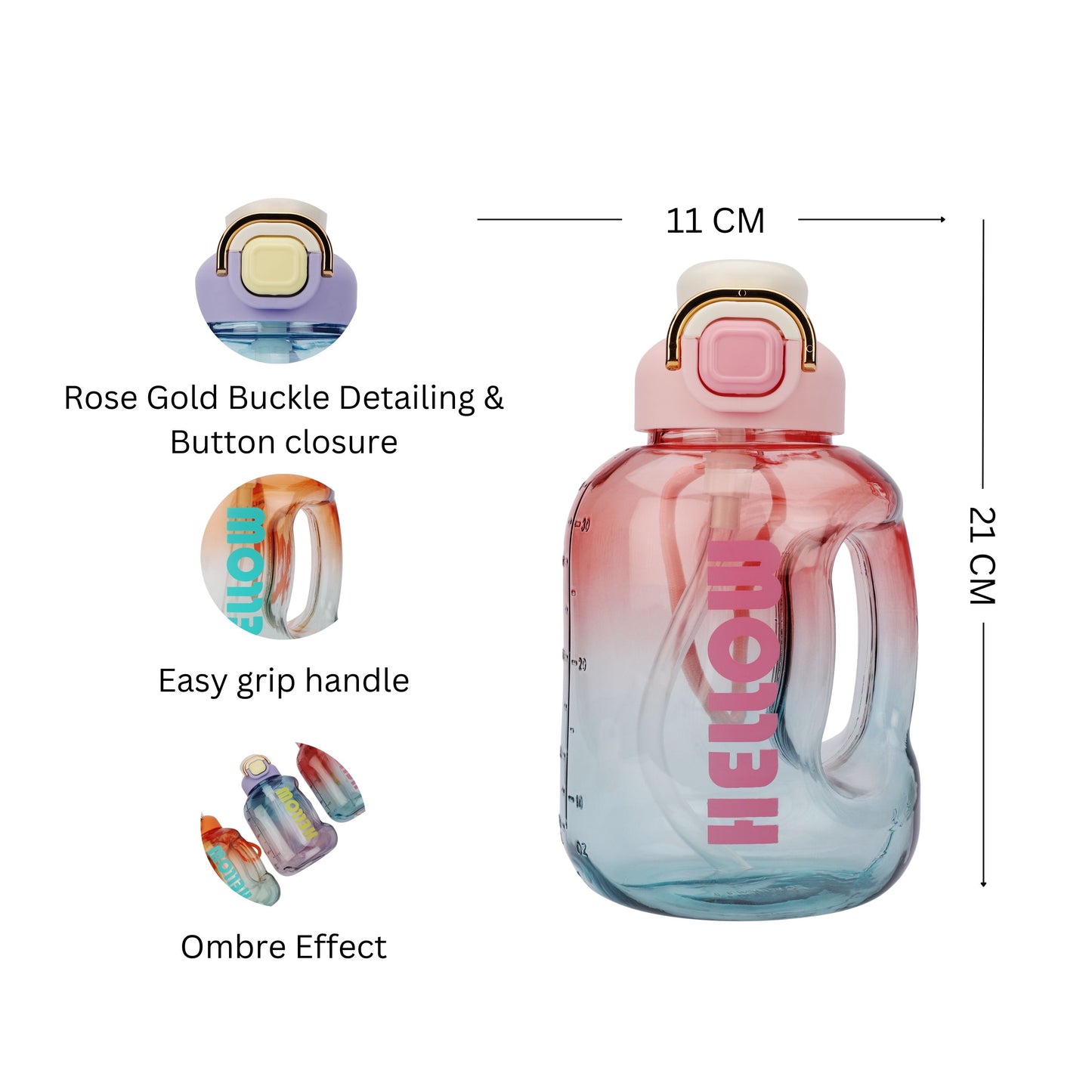 Premium water bottle 1 Litre, For School/College/Travel Bottle