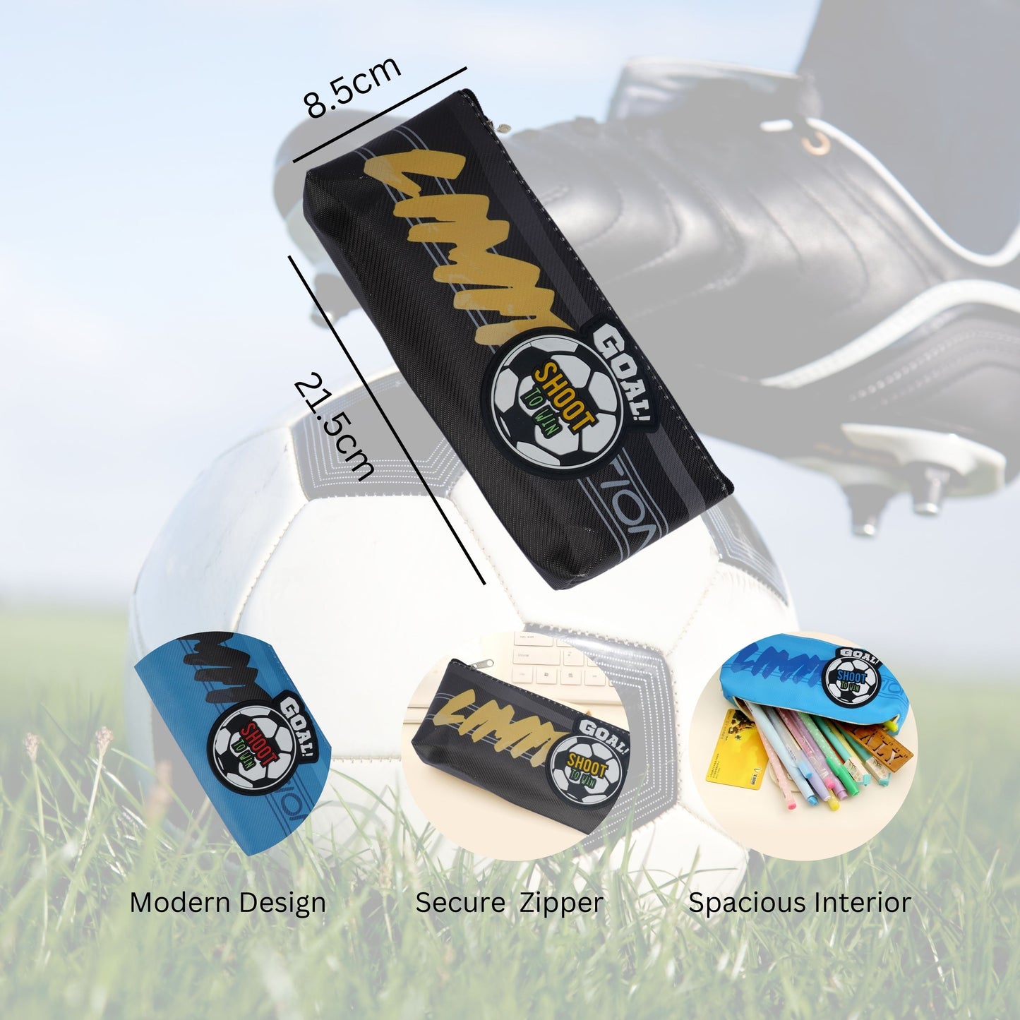 Football Pencil Case/Pouch, with Zipper closure