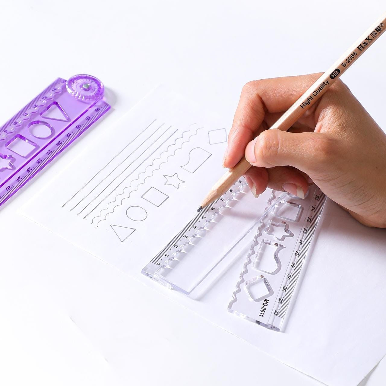Transparent Folding Scale, pack of 3