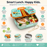 Kids Cartoon Stainless Steel Lunch Box | Leakproof Bento Tiffin Box with Compartments for School