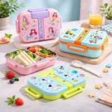 Kids Cartoon Stainless Steel Lunch Box | Leakproof Bento Tiffin Box with Compartments for School
