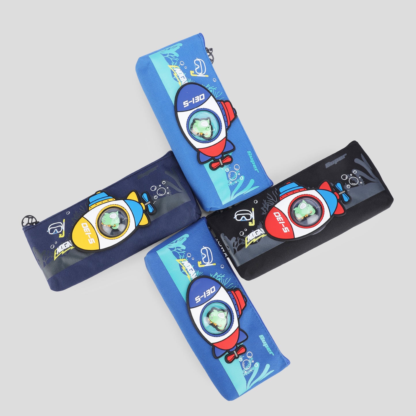 Spaceship Pencil Case/Pouch, with Zipper Closure