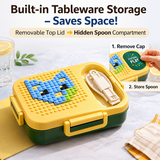 Skoolster Building Block Lunch Box – Leakproof Brick Bento Box for Kids