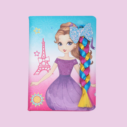 Princess Notebook A5 with faux Hair