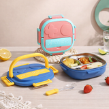 Kids Stainless Steel Lunch Box with Handle | Leakproof Compartment Tiffin Box | Portable Bento Lunch Container