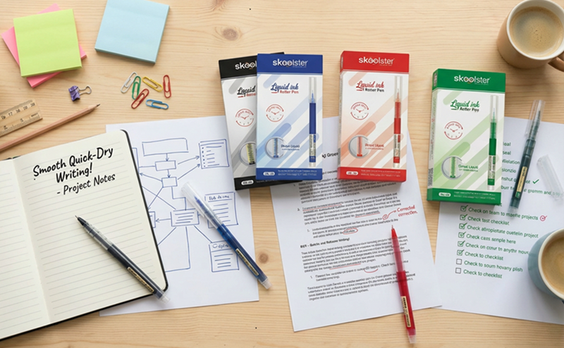 Liquid Ink Roller Pen 0.5mm, Pack of 24, Smooth Quick-Dry Writing Pens for Office, School, Professionals & Exams