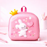Cute 3D Bunny Kids Mini Backpack with Crown Design | Lightweight School Bag