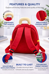 Rocket Design Kids Backpack | Cute Cartoon School Bag for Toddlers | Lightweight Travel & Preschool Bag