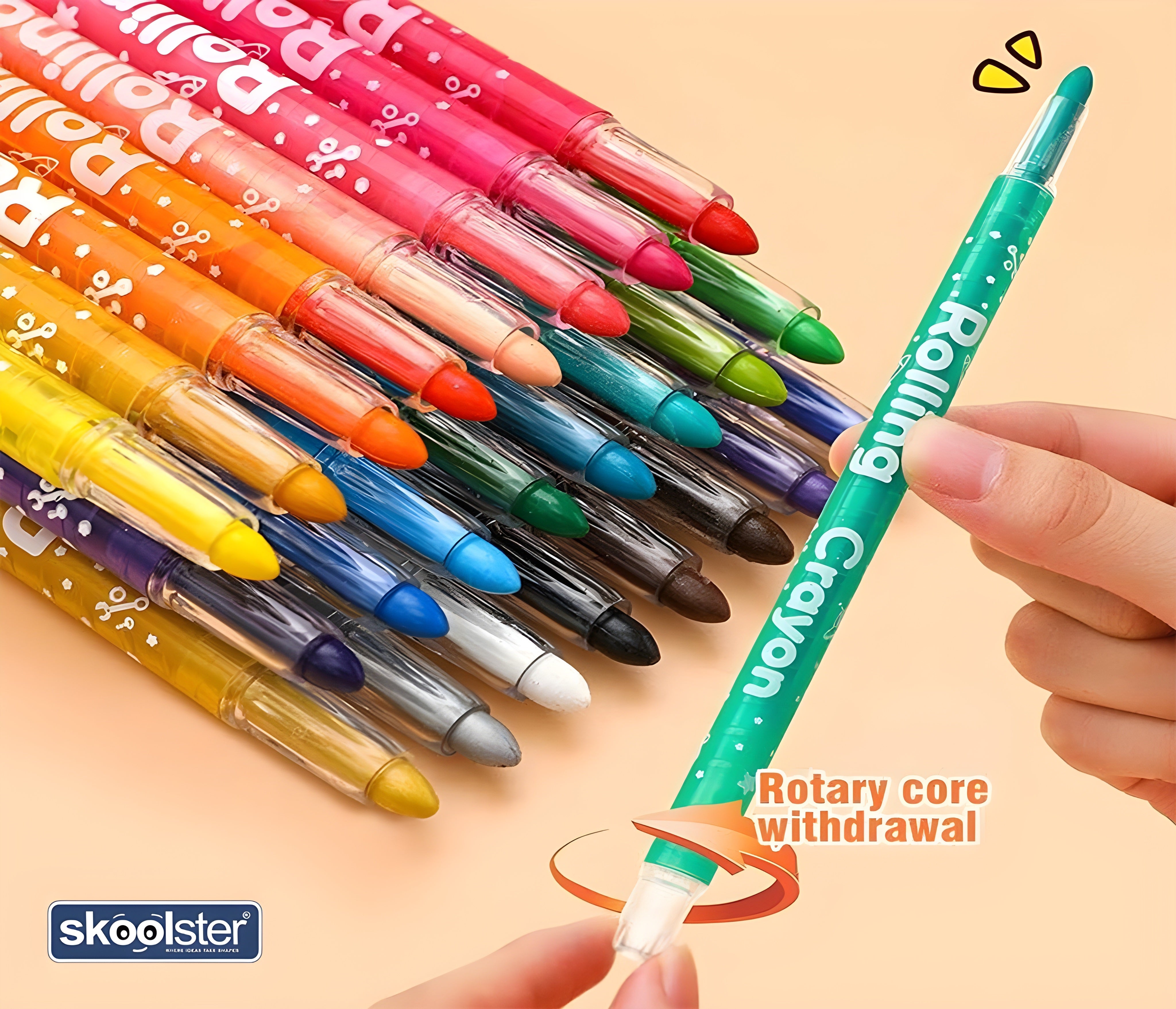 Twist crayons24 shades with premium hard box