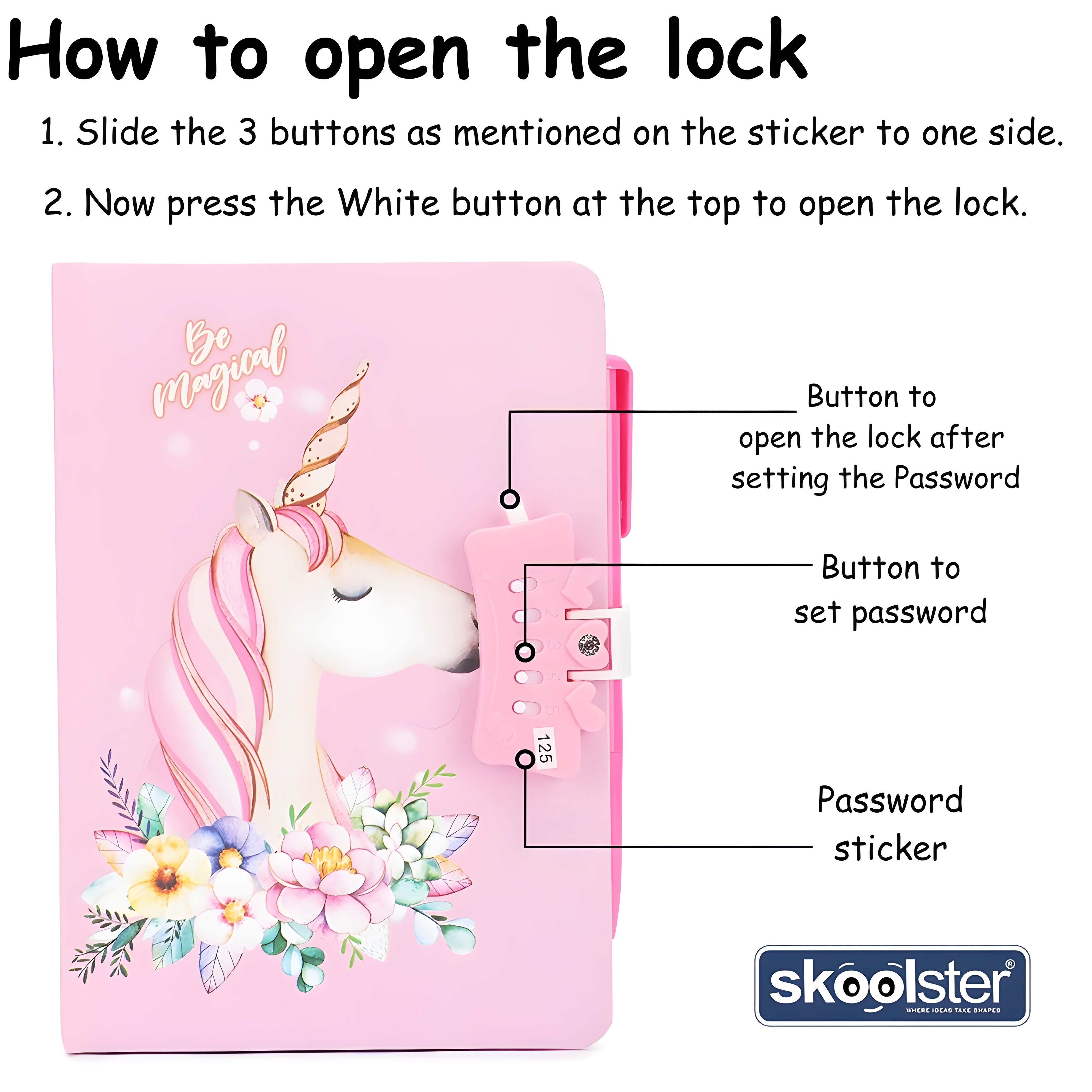 Number Lock Notebook A5 with pen
