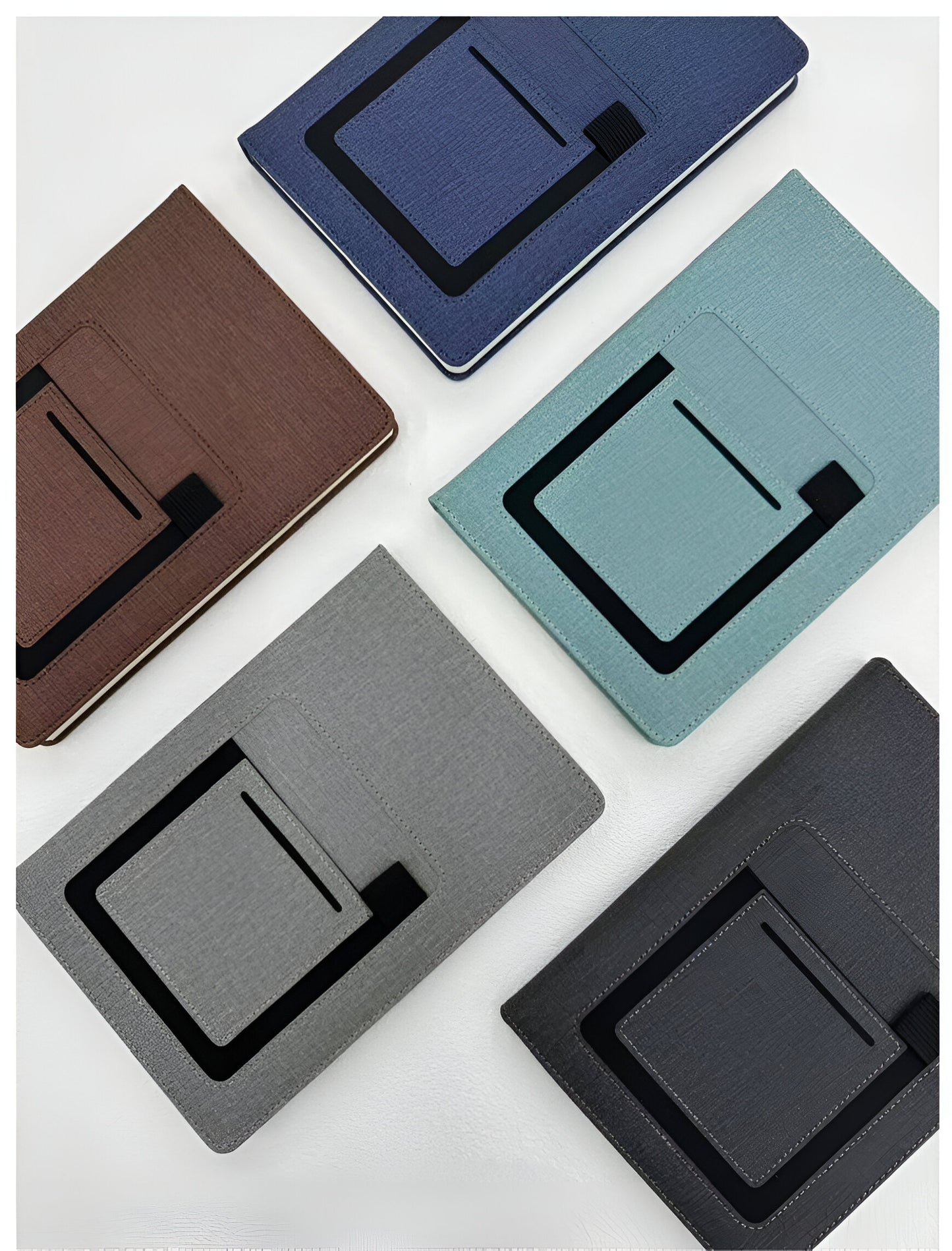 Premium Multi-Functional Leather A5 Notebook Organizer with Mobile, Card & Pen Holder