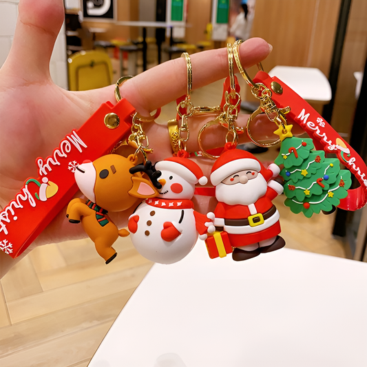 3D christmas Keychains, (pack of 4)