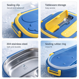 Kids Stainless Steel Lunch Box with Handle | Leakproof Compartment Tiffin Box | Portable Bento Lunch Container
