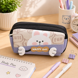 Cute Cat Pencil Case for Kids – Large Capacity Stationery Organizer with 3D Cat Design, Zipper School Pencil Pouch for Girls and Boys