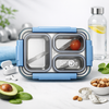 710ML Leakproof Stainless Steel Bento Lunch Box with Spoon & Chopsticks | 3-Compartment Meal Prep Box