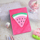 Fur Note Book with fruit shape Front pocket