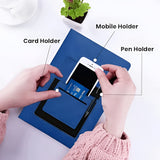 Premium Multi-Functional Leather A5 Notebook Organizer with Mobile, Card & Pen Holder